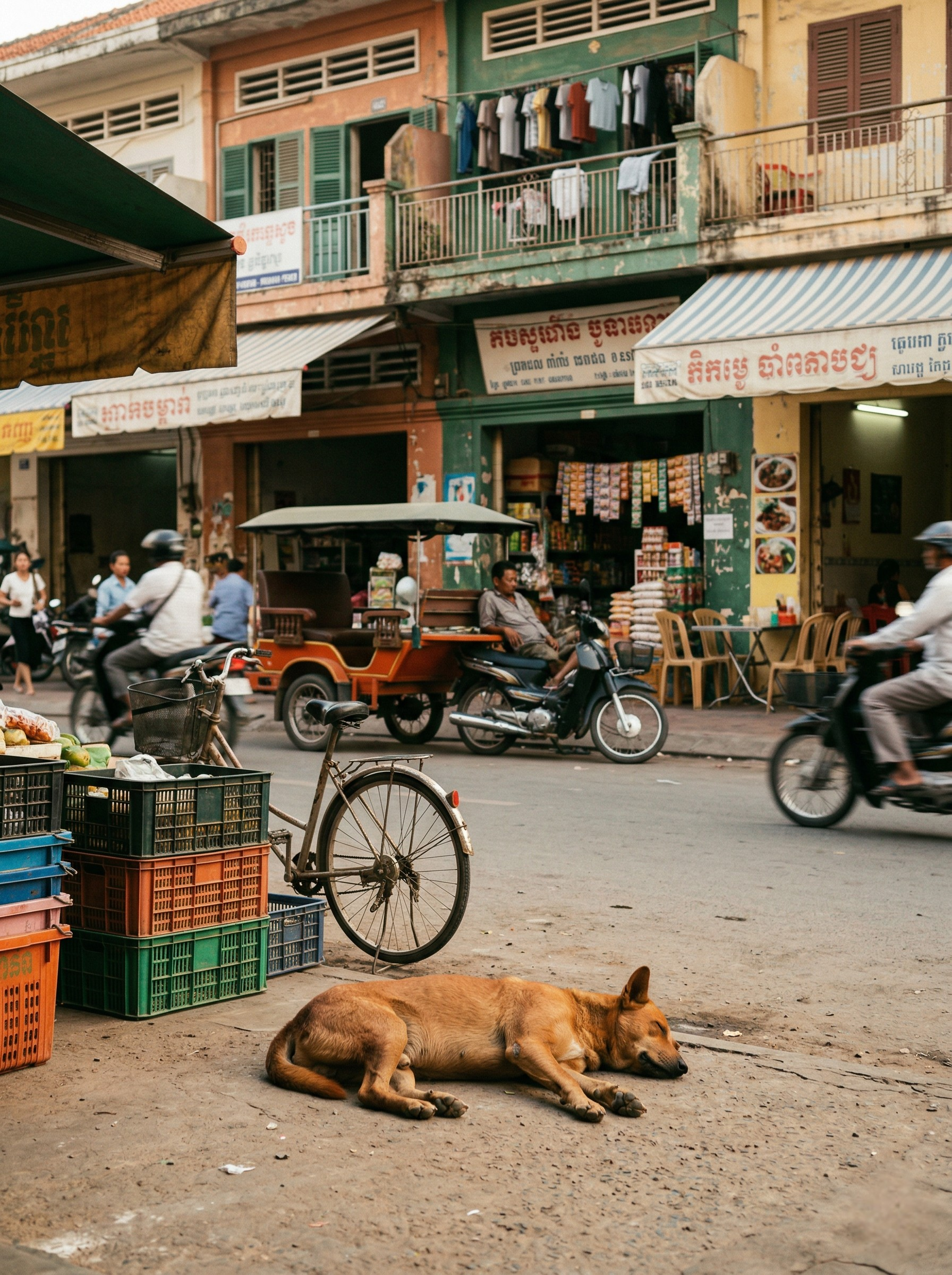 A street scene in Cambodia